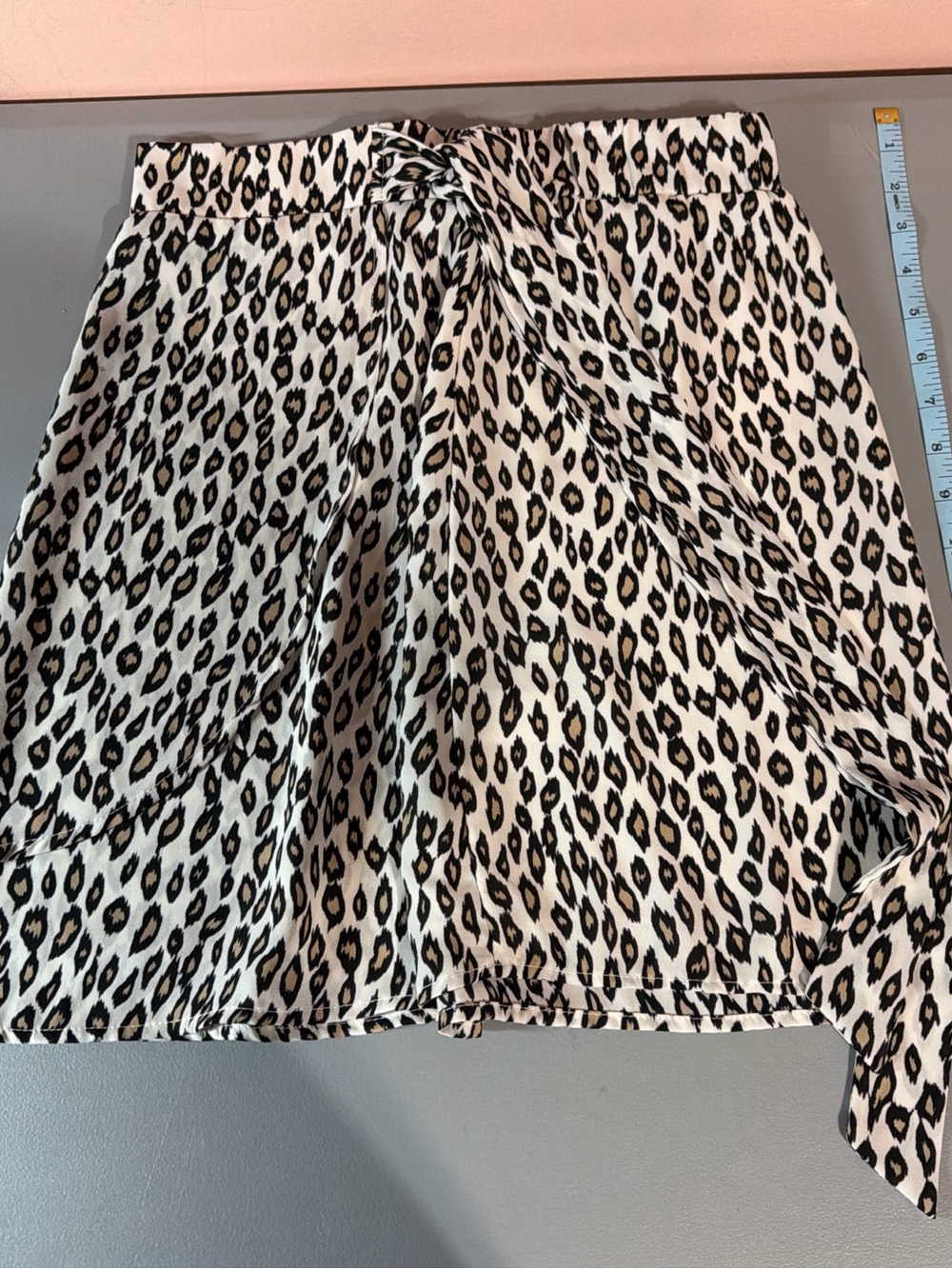 Veronica M Black and White Leopard Print Midi Skirt